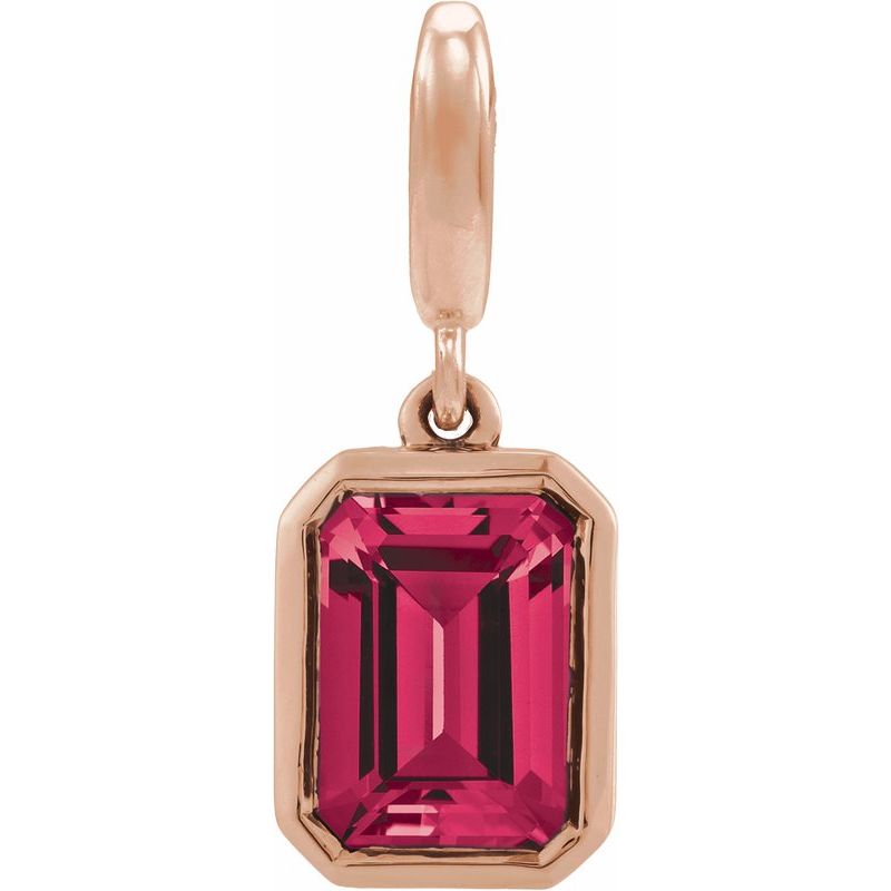 Bezel-Set Birthstone Charm/Pendant
