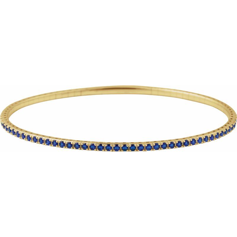Half Accented Flexible Bangle Bracelet
