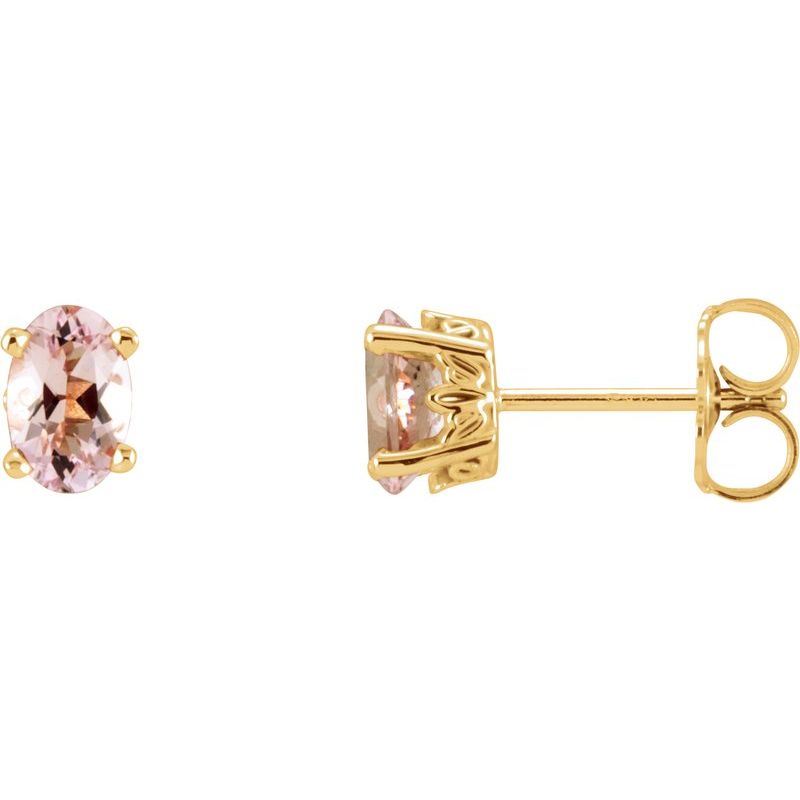 Solitaire Scroll Setting Stud Earrings