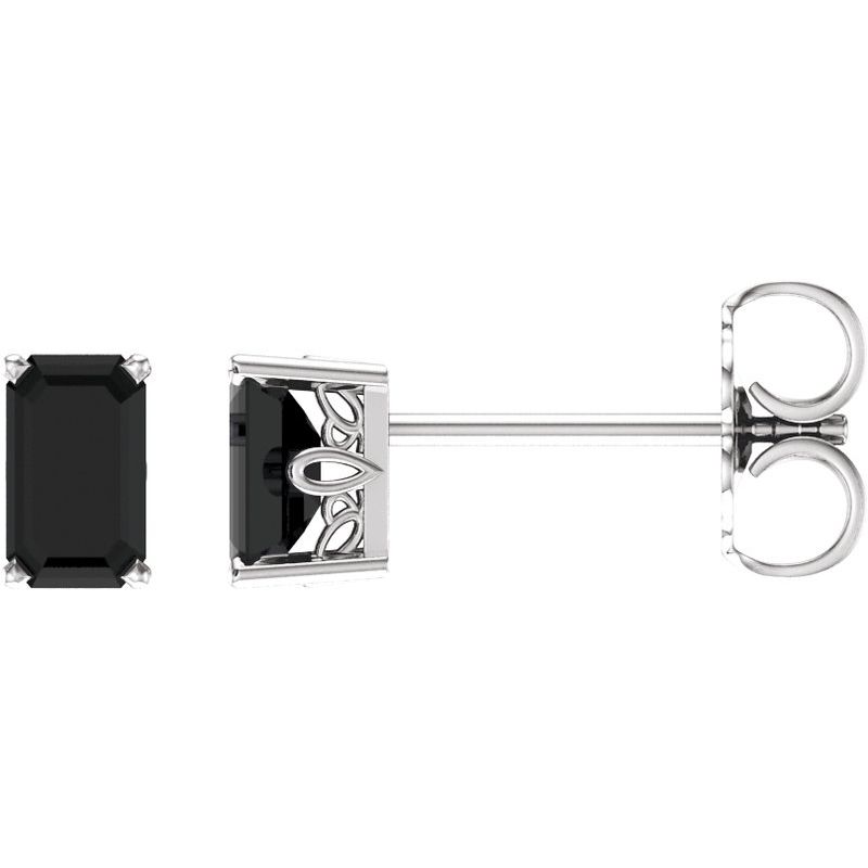 Solitaire Scroll Setting Stud Earrings No. 2