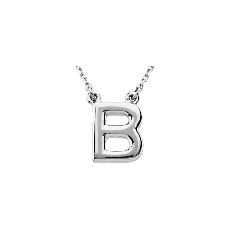 Block Initial 16″ Necklace