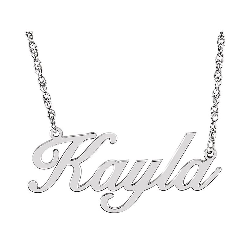 Script Nameplate Necklace — Single Name 18″