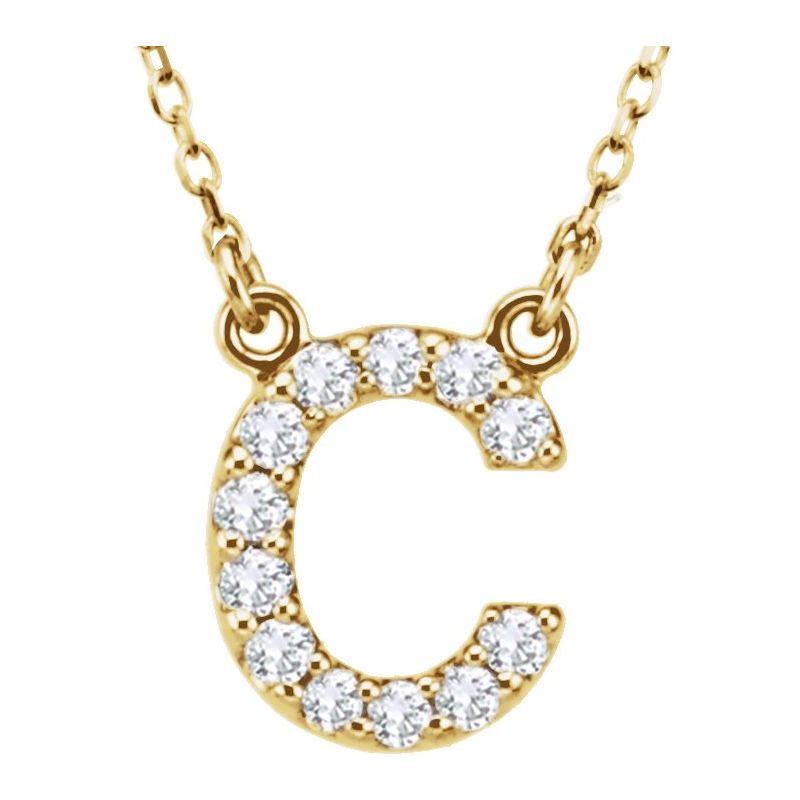 Natural Diamond Initial 16″ Necklace