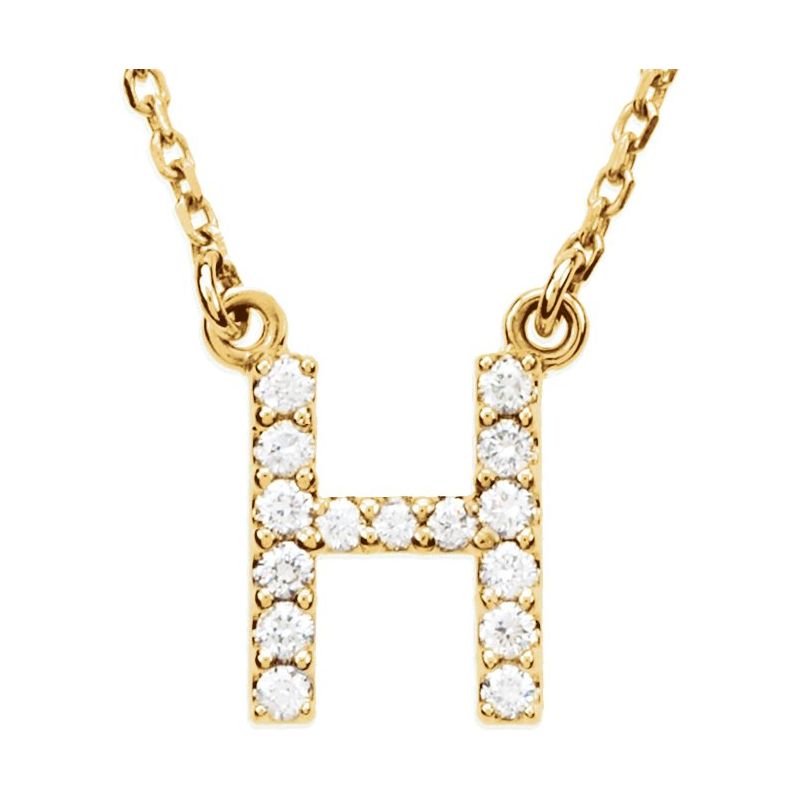 Natural Diamond Initial 16″ Necklace