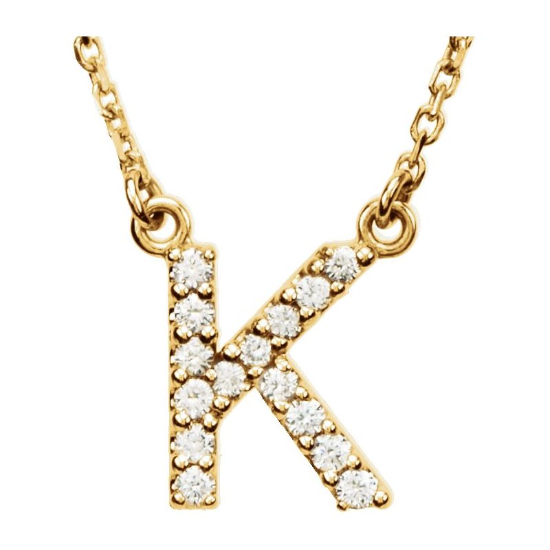 Natural Diamond Initial 16″ Necklace