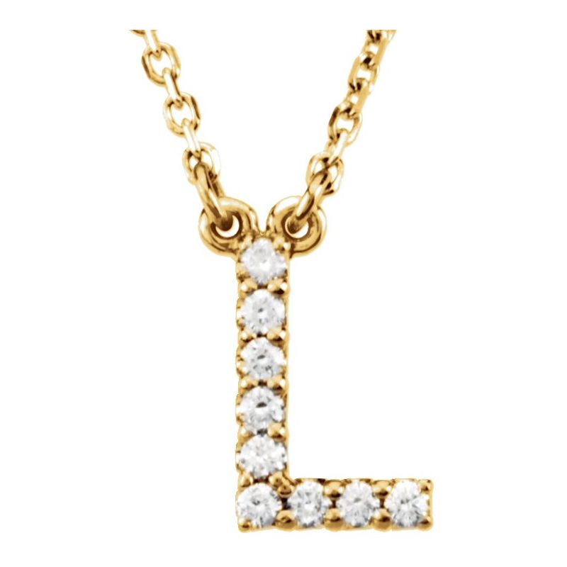 Natural Diamond Initial 16" Necklace