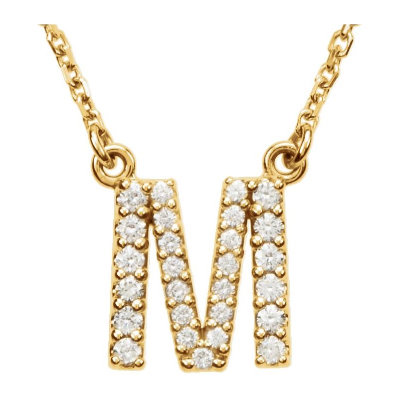 Natural Diamond Initial 16″ Necklace