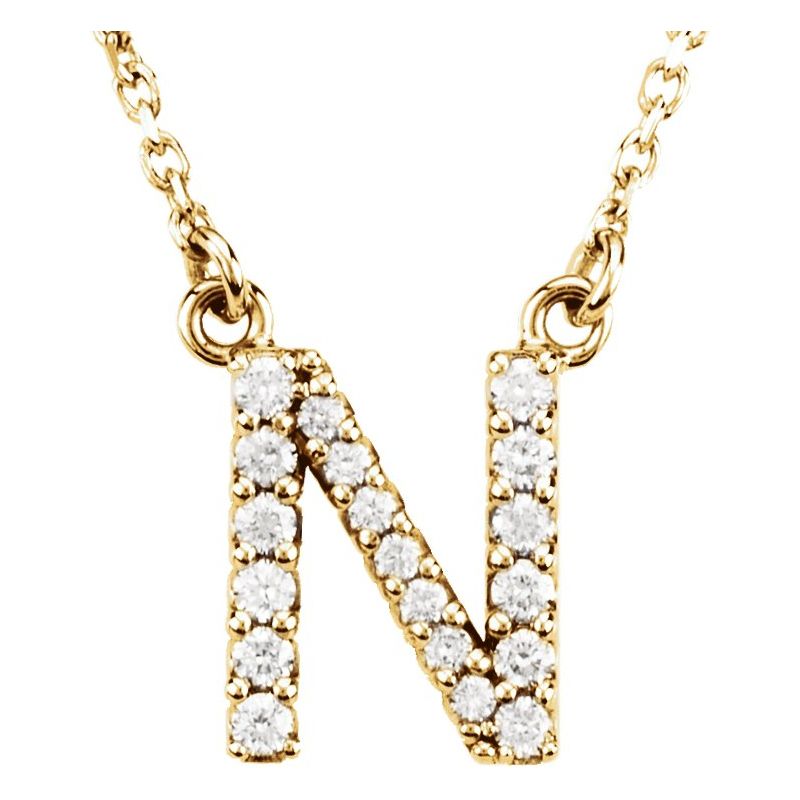 Natural Diamond Initial 16″ Necklace
