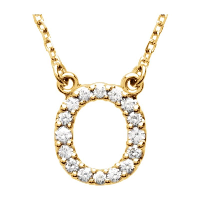 Natural Diamond Initial 16″ Necklace