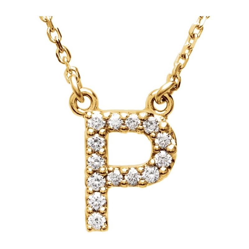 Natural Diamond Initial 16″ Necklace