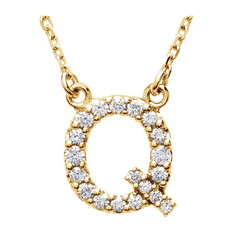 Natural Diamond Initial 16″ Necklace
