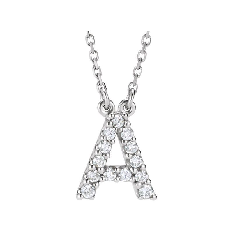 Natural Diamond Initial 16″ Necklace