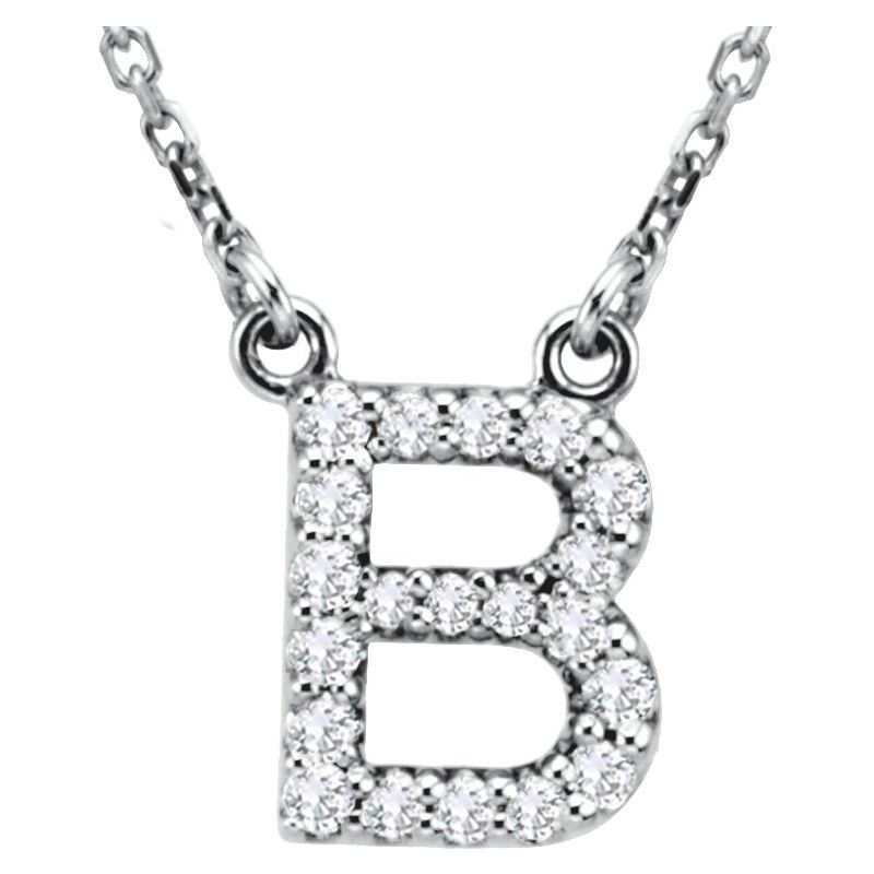 Natural Diamond Initial 16″ Necklace