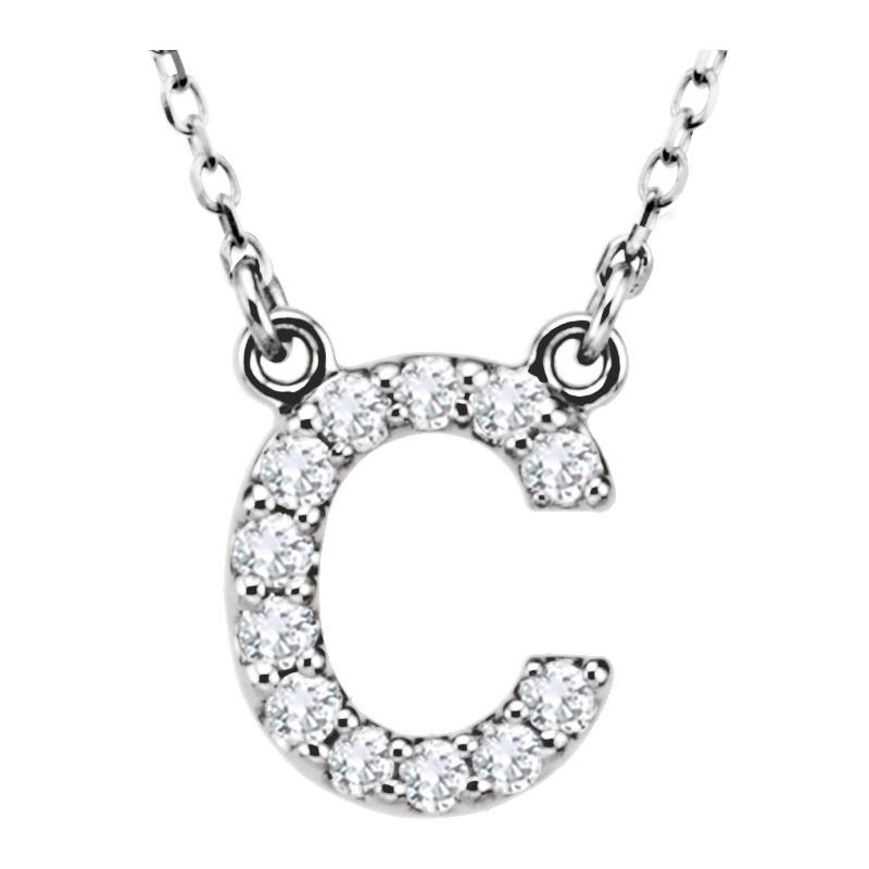 Natural Diamond Initial 16″ Necklace
