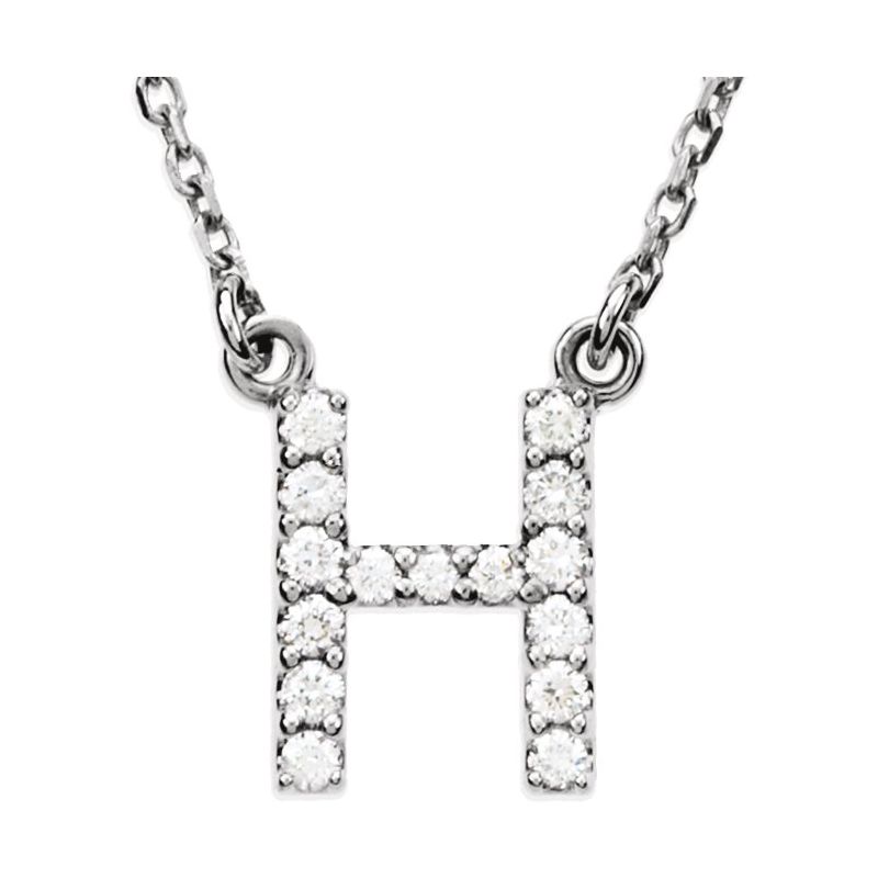 Natural Diamond Initial 16″ Necklace