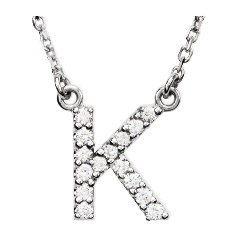 Natural Diamond Initial 16″ Necklace