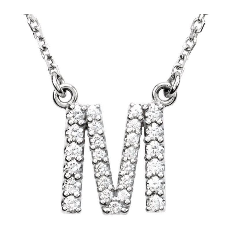 Natural Diamond Initial 16″ Necklace