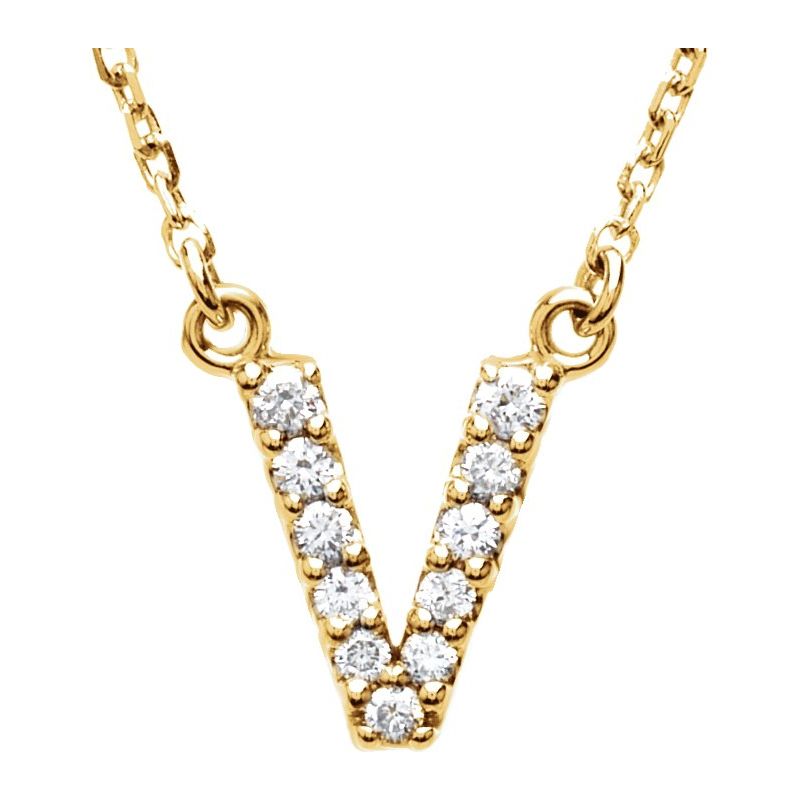 Natural Diamond Initial 16″ Necklace