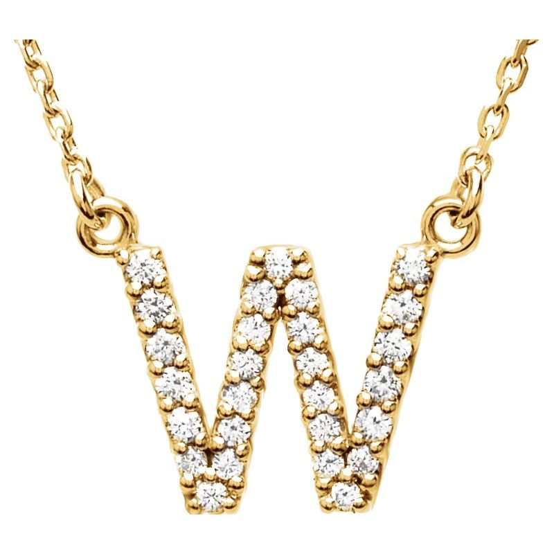 Natural Diamond Initial 16″ Necklace