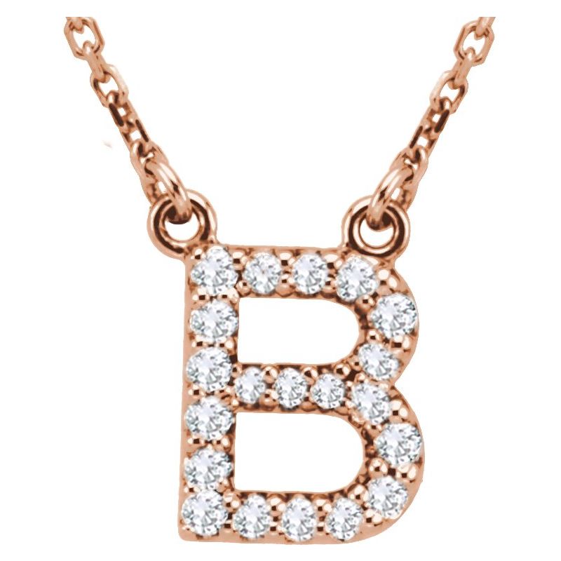 Natural Diamond Initial 16″ Necklace
