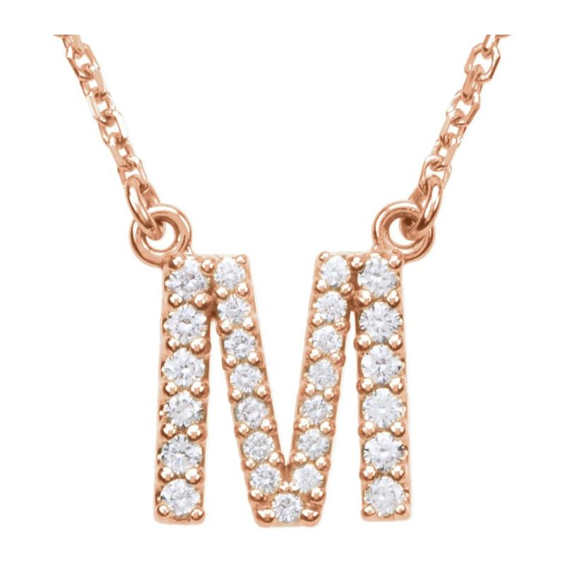 Natural Diamond Initial 16″ Necklace