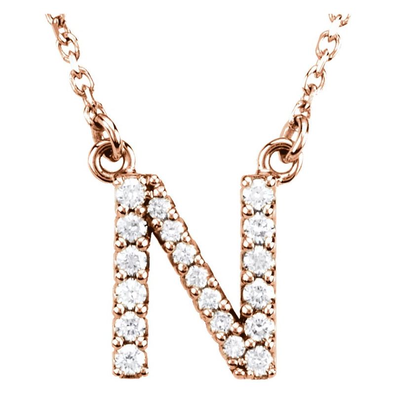 Natural Diamond Initial 16″ Necklace