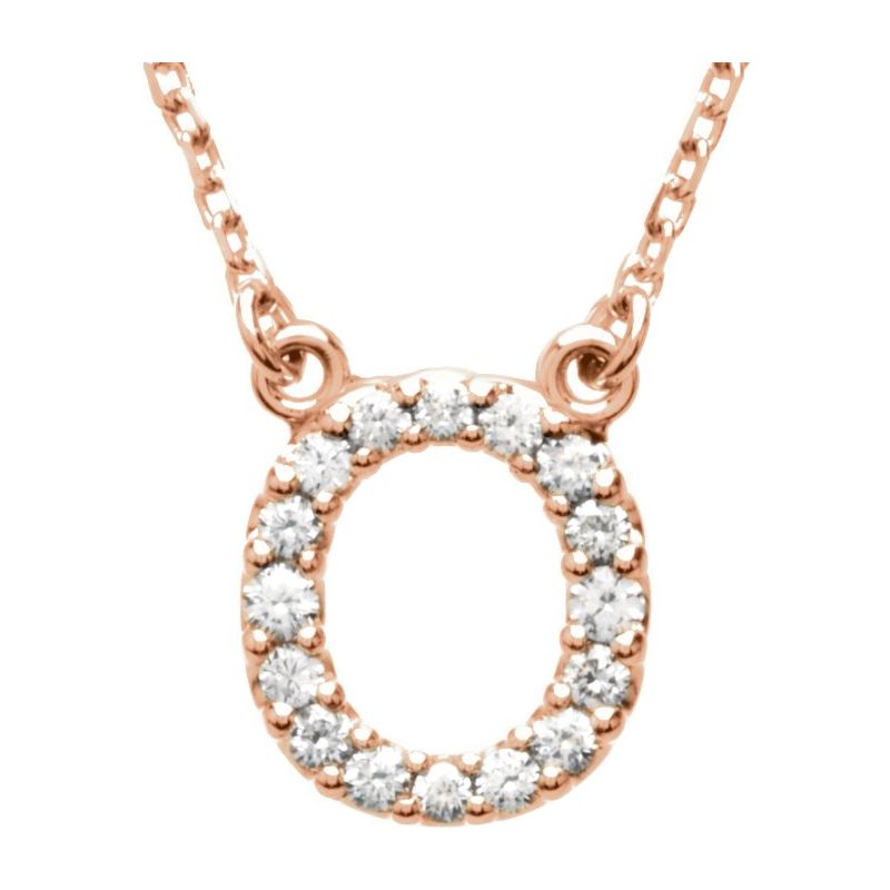 Natural Diamond Initial 16″ Necklace