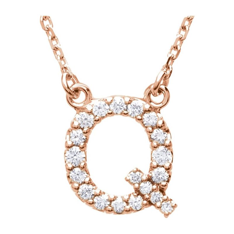 Natural Diamond Initial 16″ Necklace