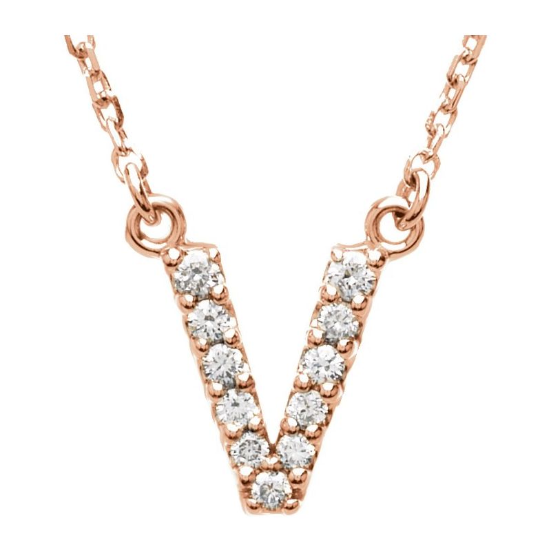Natural Diamond Initial 16″ Necklace
