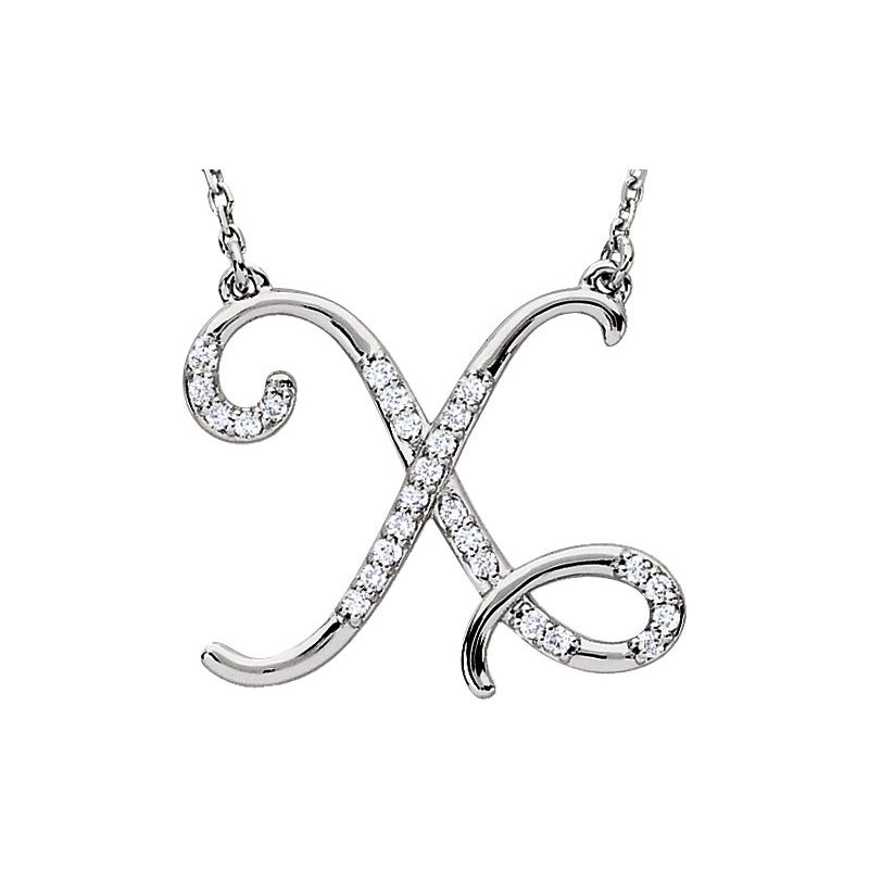 Natural Diamond Initial 16″ Necklace No. 3