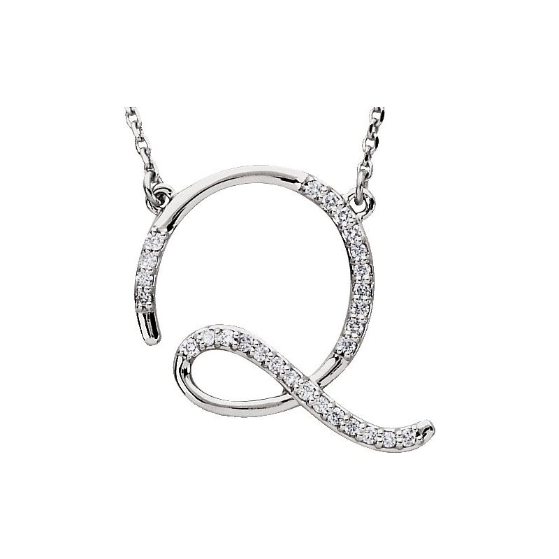 Natural Diamond Initial 16″ Necklace No. 2
