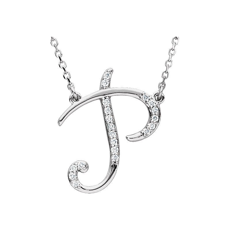 Natural Diamond Initial 16″ Necklace No. 3