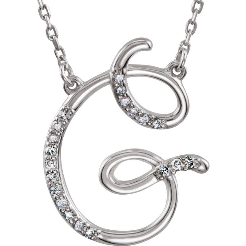 Natural Diamond Initial 16″ Necklace No. 3