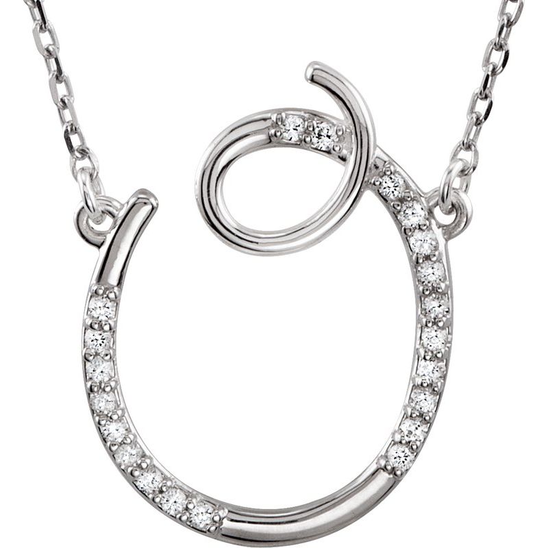Natural Diamond Initial 16″ Necklace No. 3