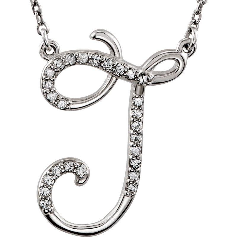 Natural Diamond Initial 16″ Necklace No. 3