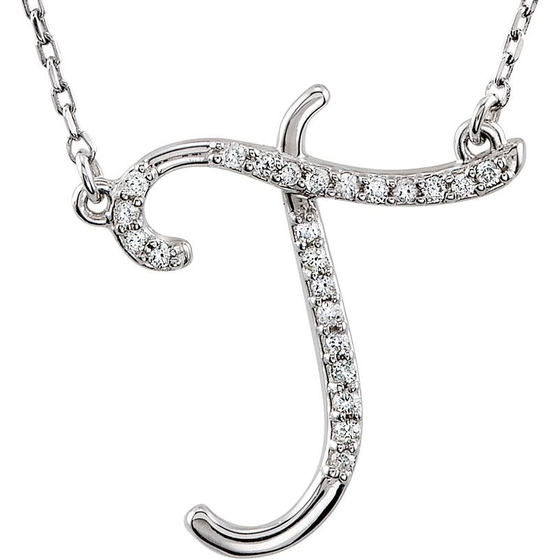 Natural Diamond Initial 16″ Necklace No. 3