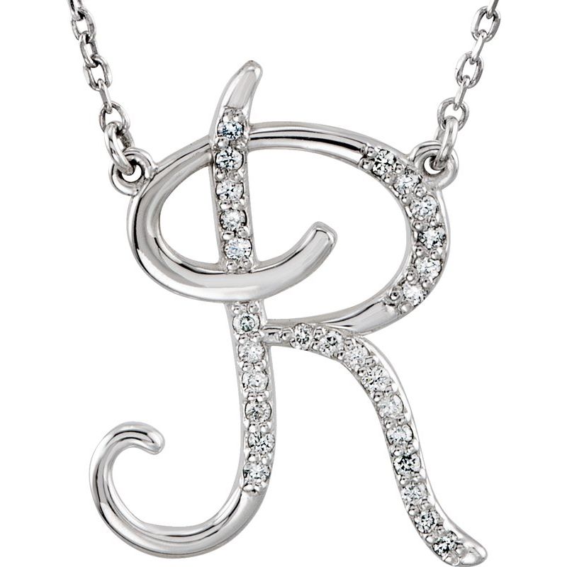 Natural Diamond Initial 16″ Necklace No. 3