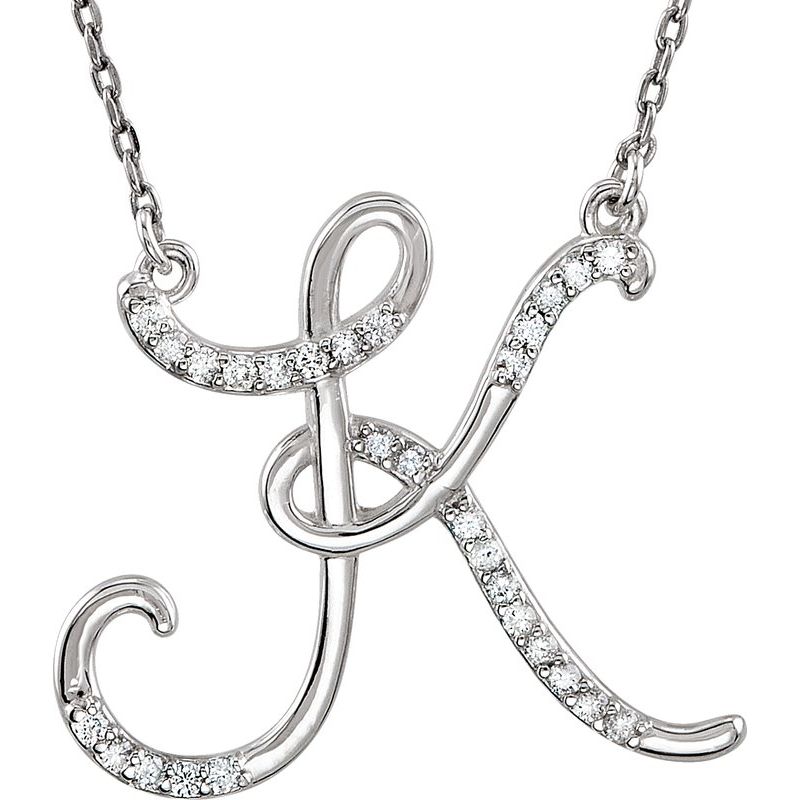 Natural Diamond Initial 16″ Necklace No. 3