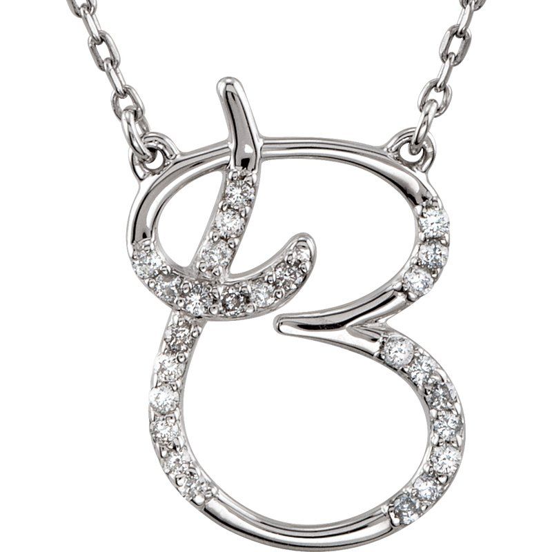 Natural Diamond Initial 16″ Necklace No. 3