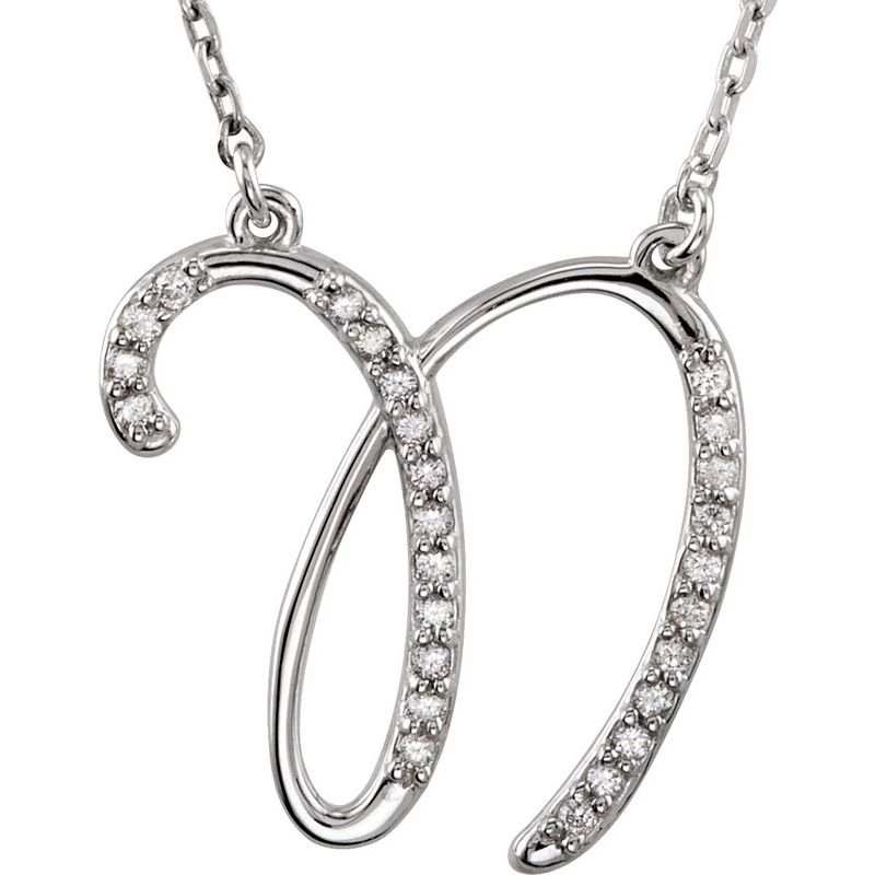 Natural Diamond Initial 16″ Necklace No. 3