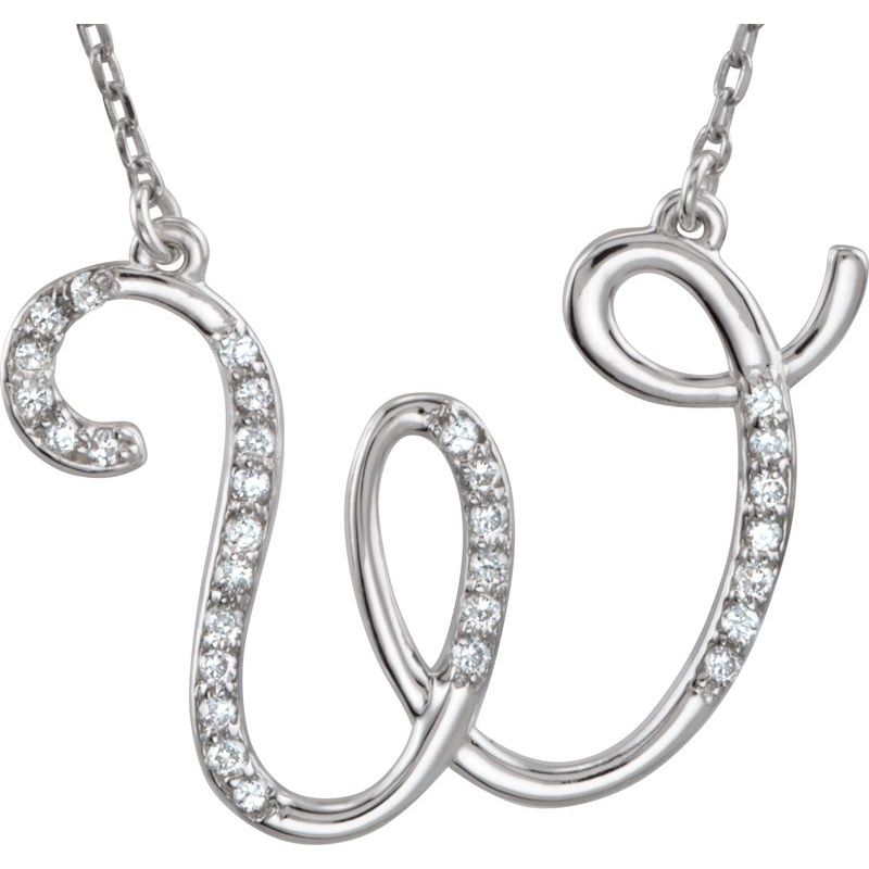 Natural Diamond Initial 16″ Necklace No. 3