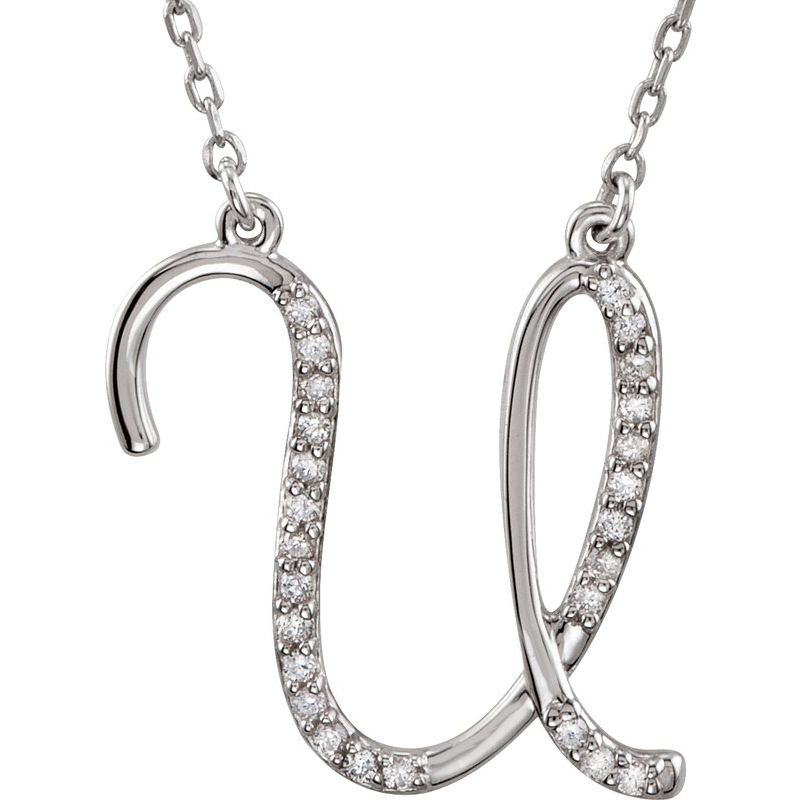 Natural Diamond Initial 16″ Necklace No. 3