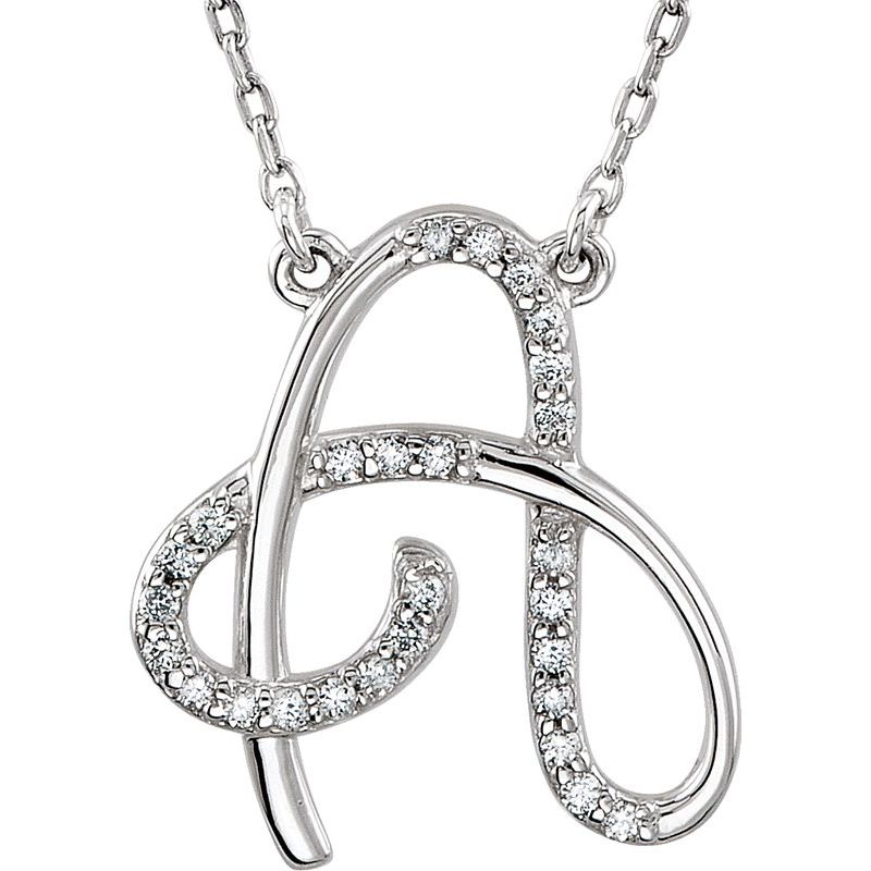 Natural Diamond Initial 16″ Necklace No. 3
