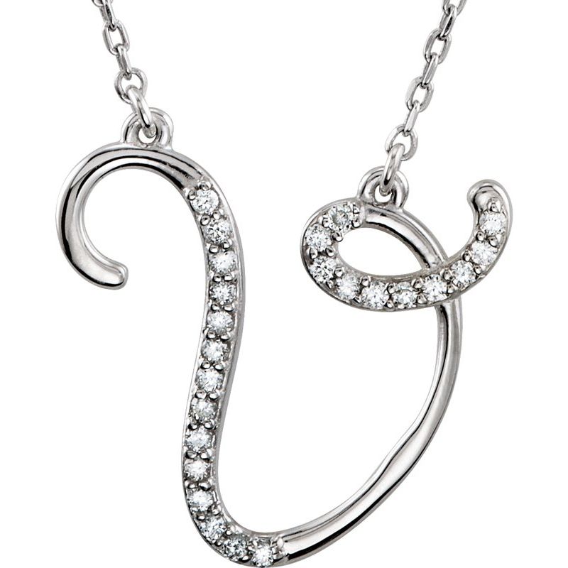 Natural Diamond Initial 16″ Necklace No. 3