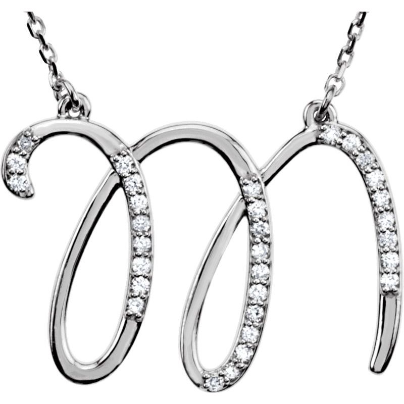Natural Diamond Initial 16″ Necklace No. 3