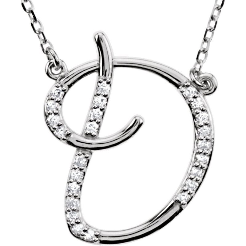 Natural Diamond Initial 16″ Necklace No. 3
