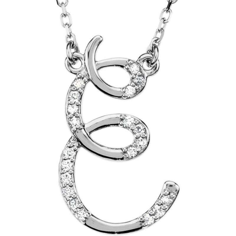 Natural Diamond Initial 16" Necklace No. 3