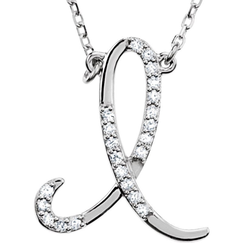 Natural Diamond Initial 16″ Necklace No. 3