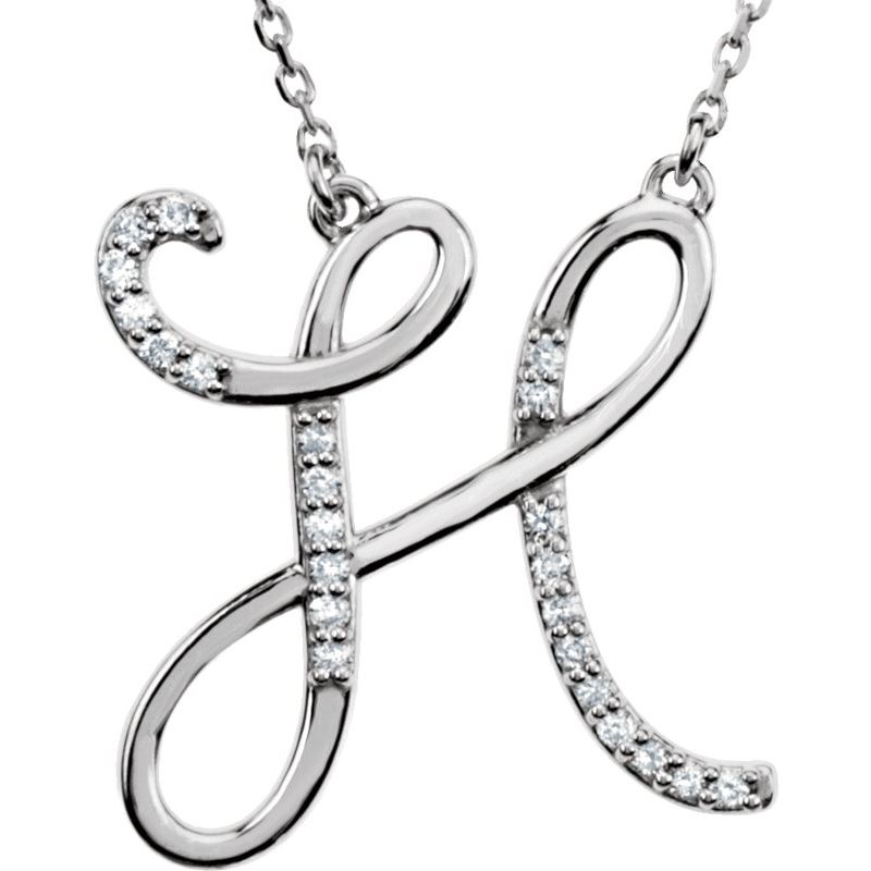 Natural Diamond Initial 16″ Necklace No. 3