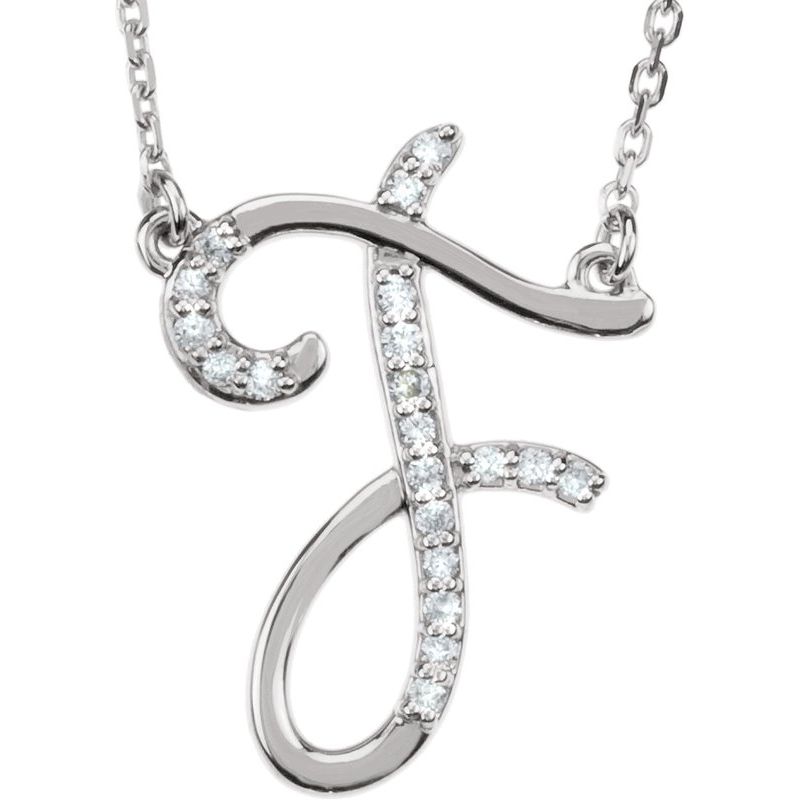 Natural Diamond Initial 16″ Necklace No. 3